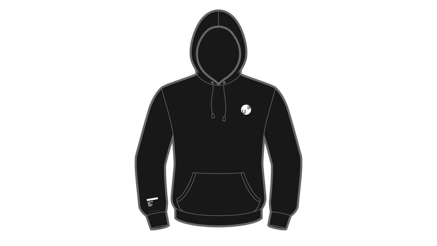 Felpa con cappuccio unisex nera